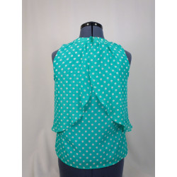 Blusa verde halter lunares blancos